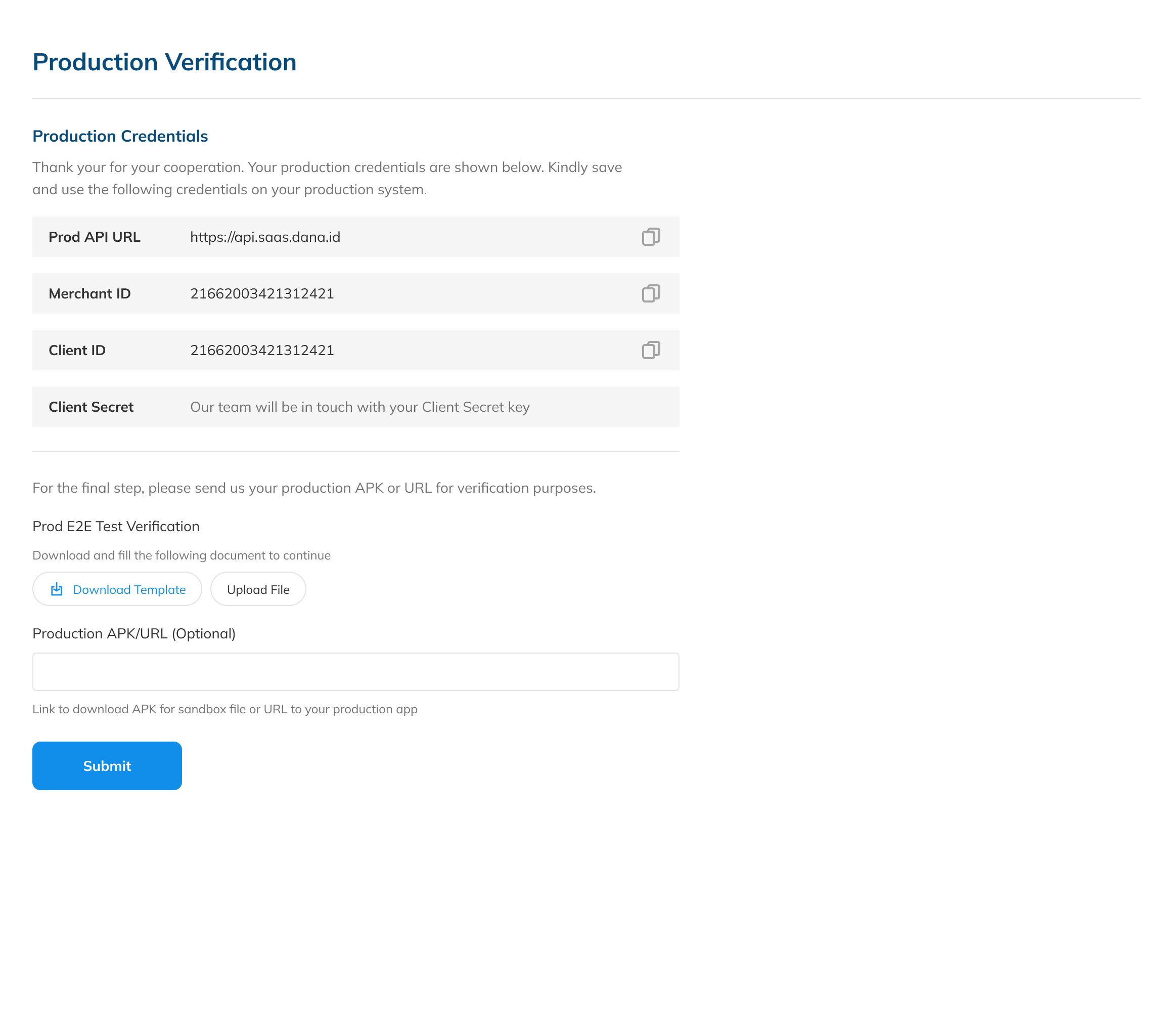 Production Testing Logs
